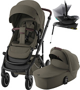 Коляска 4 в 1 Britax Roemer Smile 5Z LUX и автокресло Baby-Safe Core Frost Grey + база Baby-Safe Core Urban Olive