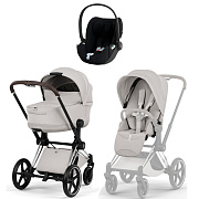 Коляска Cybex Priam V Chrome Style Cloud T Sepia Black Plus 3 в 1 City Grey