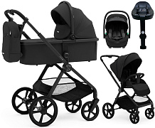Коляска Agex Life 4 в 1 матовая рама с автокреслом i-Safe S Black и базой ALB583 Black (Черный)