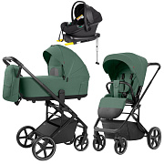 Коляска Carrello Alfa CRL-6522 2025 Nova DK791 Black Line с базой Isofix 4 в 1 Meadow Green