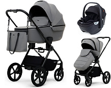 Детская коляска Rant Teo Soft 3 в 1 с автокреслом Aster Zero Black Grey