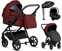 Детская коляска Tutis Leo 3 Plus 4 в 1 с автокреслом Elo Lux EduSky Black и базой 1582220 Burgundy