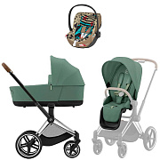 Коляска Cybex Priam IV Chrome Brown complete Cloud T One Love 3 в 1 Leaf Green