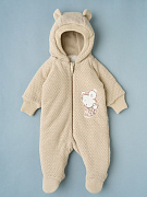 Комбинезон Little Star Мишка Малыш вязаный на молнии утепленный 1725 (ЧЗ-мз) экрю 56