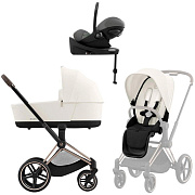 Коляска Cybex Priam IV Rosegold complete Cloud G Lava Grey Base G 4 в 1 Off White