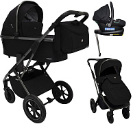 Коляска 4 в 1 Sweet Baby Rocco Air + автокресло Elegante Plus с базой i-Size ISOFIX DK780 Black (Air)