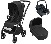 Детская коляска Maxi-Cosi Leona²  Oria 3 в 1 с автокреслом CabrioFix Essential graphite 1204390110 Twillic Black/1507672111 Essential Black