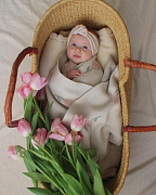 Плед детский Loomknits Flowers Tulip W166 Топленое молоко