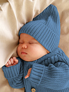 Шапочка вязаная AmaroBaby Pure Love Tot, демисезонная ЧЗ голубой 44