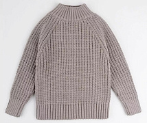Свитер вязаный детский Amarobaby Warm с высокой горловиной коричневый 74
