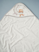 Пелёнка с уголком Little Star Мишка на луне 100х100 61651 (ЧЗ-мз) крем махра/крем