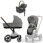 Коляска Cybex Priam IV Chrome Brown complete Cloud T Mirage Grey Base T 4 в 1 Mirage Grey