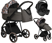 Детская коляска Roan Sol Flowers 3 в 1 с автокреслом Pituso Baesa Pro Black RSF/5003 Forest Clearing/Black