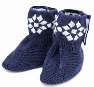 Пинетки вязаные Amarobaby Pure Love Christmas синий