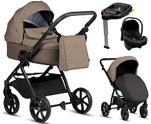 Детская коляска Tutis Leo 3 Plus 4 в 1 с автокреслом Elo Lux EduSky Black и базой 1582261 Cinnamon