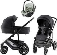 Коляска 3 в 1 Britax Roemer Smile 5Z Style и автокресло Baby-Safe Pro Style Sage green Carbon Black