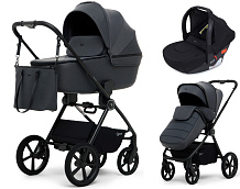 Детская коляска Rant Teo Soft 3 в 1 с автокреслом Cruise Black Graphite