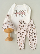 Боди, штанишки, котелок Little Star 728126 кисуля, крем 56