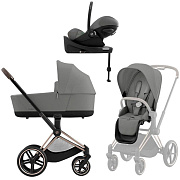 Коляска Cybex Priam IV Rosegold complete Cloud G Lava Grey Base G 4 в 1 Mirage Grey