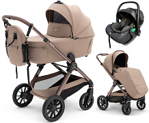 Коляска Agex Prima Pro 3 в 1 с автокреслом i-Safe S Black APD221 Dune бежевый
