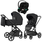 Коляска Carrello Alfa CRL-6522 2025 Cybex Aton S2 i-Size Moon Black 3 в 1 Rock Black