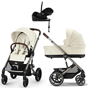 Коляска Cybex Balios S Lux TPE complete Cloud G Magic Black Base G 4 в 1 Seashell Beige с дождевиками