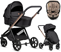 Детская коляска Tutis Mio 3 Plus Black Edition New 3 в 1 с автокреслом Beno Beige 1622292 Rose Gold