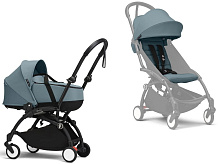 Коляска Stokke YOYO3 Newborn Shell рама чёрная Black 2 в 1 Aqua