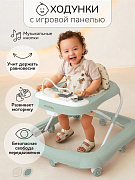 Детские ходунки Amarobaby Happy Steps с электронной игровой панелью зелёный