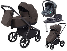 Детская коляска Rant Flex Therm Soft 4 в 1 с автокреслом Miro Graphite и базой Shine Brown