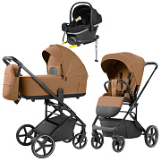 Коляска Carrello Alfa CRL-6522 2025 Nova DK791 Grey Line с базой Isofix 3 в 1 Honey Beige
