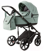 Детская коляска Adamex Locco Light Deluxe 2 в 1 LL-SA20 (СЕРО-ЗЕЛЕН. КОЖА)