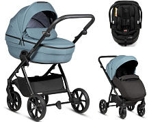 Детская коляска Tutis Uno 6 Plus Essential collection 3 в 1 с автокреслом Beno Black 1602143 Menta с сумкой