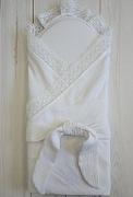 Кружевной уголок Lappetti с поясом белоснежный