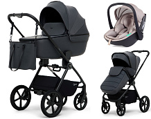 Детская коляска Rant Teo Soft 3 в 1 с автокреслом Miro Beige Graphite