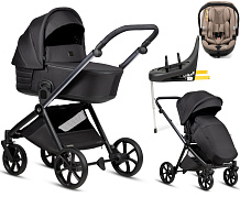 Детская коляска Tutis Mio 3 Plus Black Edition New 4 в 1 с автокреслом Beno Beige и базой 1622060 Obsidian