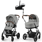 Коляска Cybex Balios S Lux SLV complete Cloud G Fog Grey Base G 4 в 1 Stone Grey с дождевиками