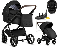 Детская коляска Tutis Leo 3 Plus 4 в 1 с автокреслом Beno Black и базой 1582201 Black