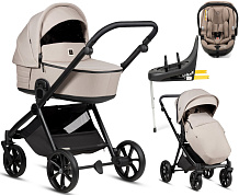 Детская коляска Tutis Mio 3 Plus Essential New 4 в 1 с автокреслом Beno Beige и базой 1622611 Moon Rock