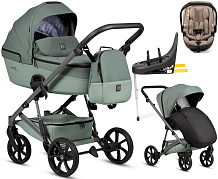 Детская коляска Tutis Viva 6 Plus Essential 4 в 1 с автокреслом Beno Beige и базой 1612039 Sage