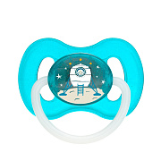 Пустышка латексная Canpol babies Space круглая 0-6 мес 23/221 бирюзовый