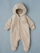 Комбинезон Little Star Герб вязаный на молнии утепленный 1725 (ЧЗ-мз) экрю 56
