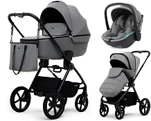 Детская коляска Rant Teo Soft 3 в 1 с автокреслом Miro Olive Grey