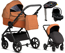 Детская коляска Tutis Leo 3 Plus 4 в 1 с автокреслом Elo Lux EduSky Black и базой 1582280 Orange