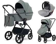 Детская коляска Rant Teo Soft 3 в 1 с автокреслом Cruise Grey Olive