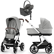 Коляска Cybex Talos S Lux SLV complete Cloud T Mirage Grey Base T 4 в 1 Stone Grey с дождевиками