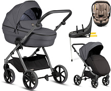 Детская коляска Tutis Uno 6 Plus Essential collection 4 в 1 с автокреслом Beno Beige и базой 1602169 Antracite с сумкой