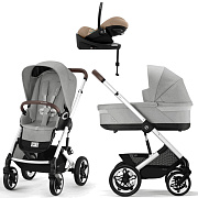 Коляска Cybex Talos S Lux SLV complete Cloud G Almond Beige Plus Base G 4 в 1 Stone Grey с дождевиками