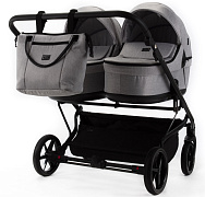 Детская коляска для двойни Adamex Leo Duo 3 в 1 TK01 (СВЕТЛО-СЕРЫЙ)