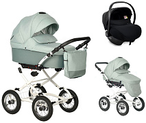Детская коляска Indigo Barbara 21 Classic 3 в 1 с автокреслом Avionaut Cosmo Ba02 шалфей